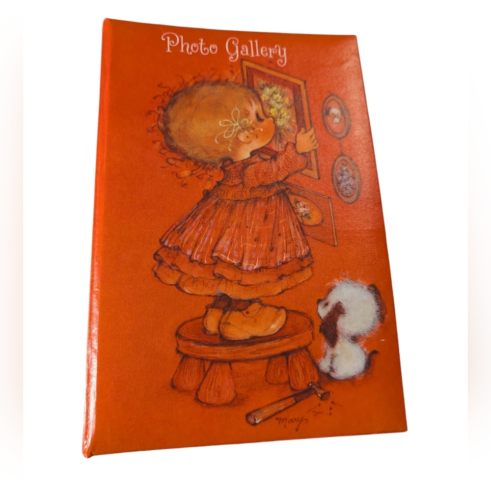 70s Vintage‎ Hallmark Orange Girl Floral Design Photo Album